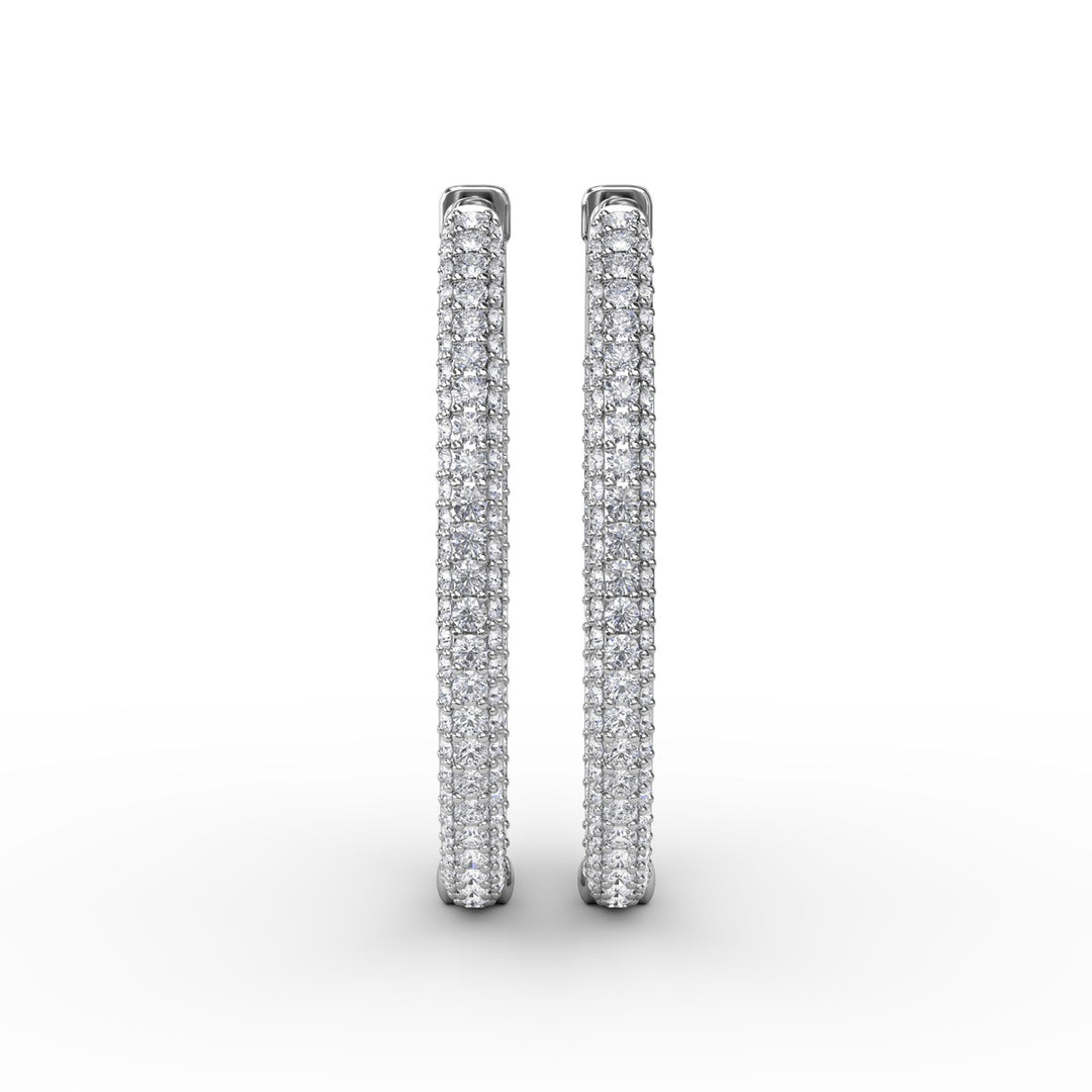 PavÃ© Diamond Hoop Earrings