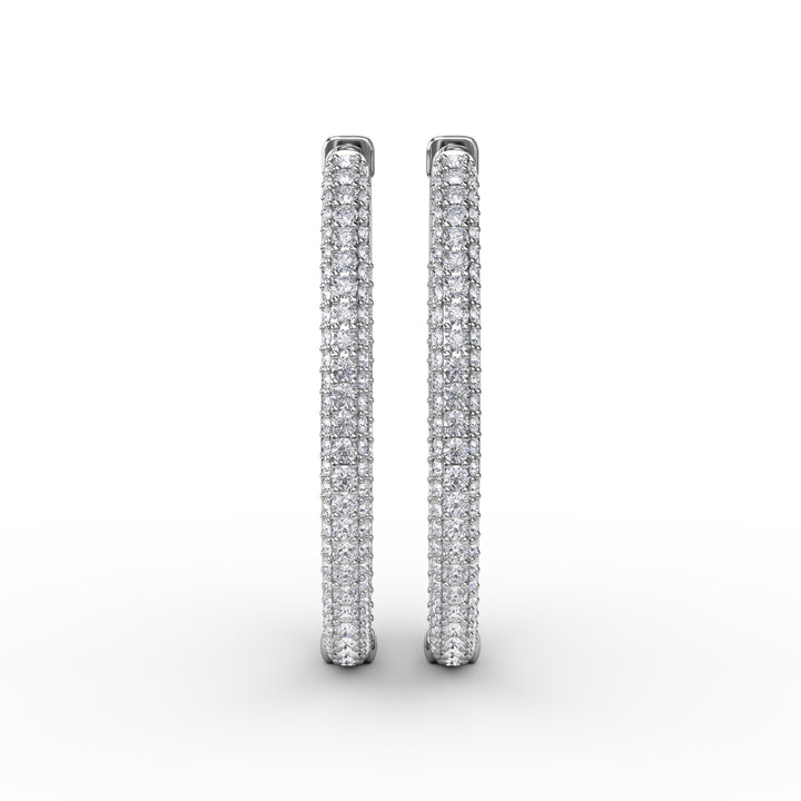 PavÃ© Diamond Hoop Earrings