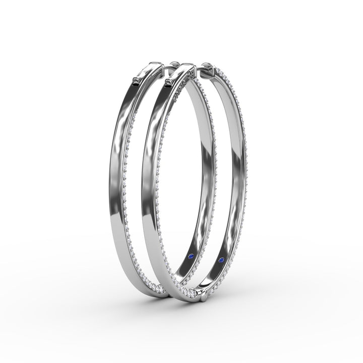 PavÃ© Diamond Hoop Earrings