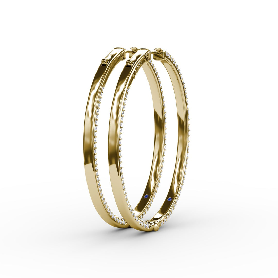 PavÃ© Diamond Hoop Earrings