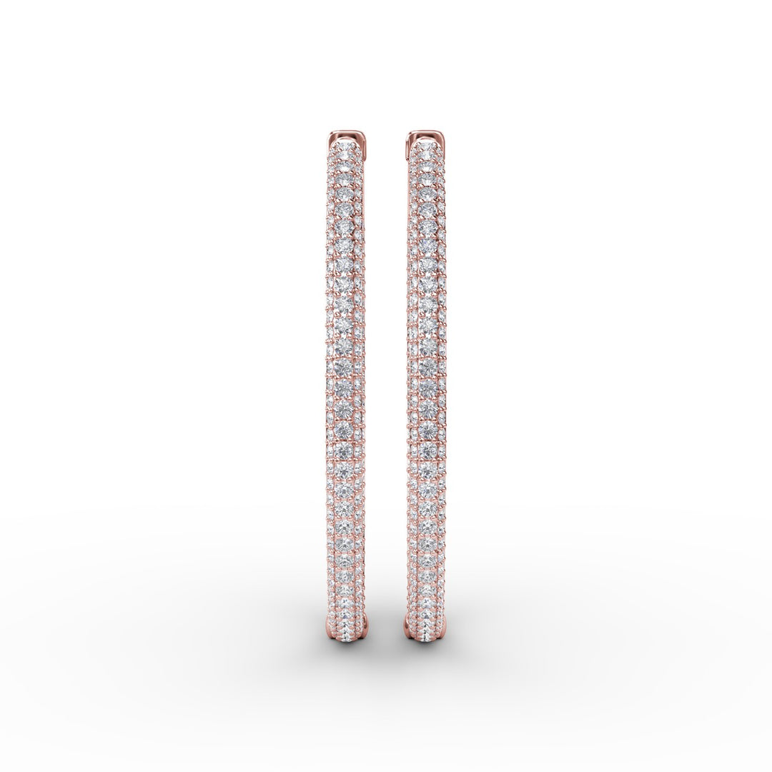 PavÃ© Diamond Hoop Earrings