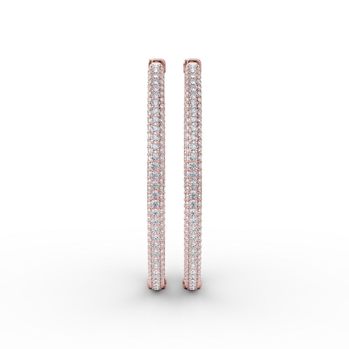 PavÃ© Diamond Hoop Earrings