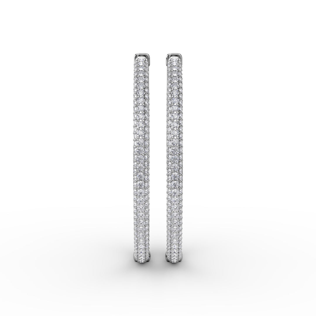 PavÃ© Diamond Hoop Earrings