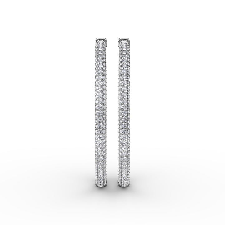 PavÃ© Diamond Hoop Earrings