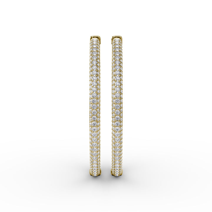 PavÃ© Diamond Hoop Earrings