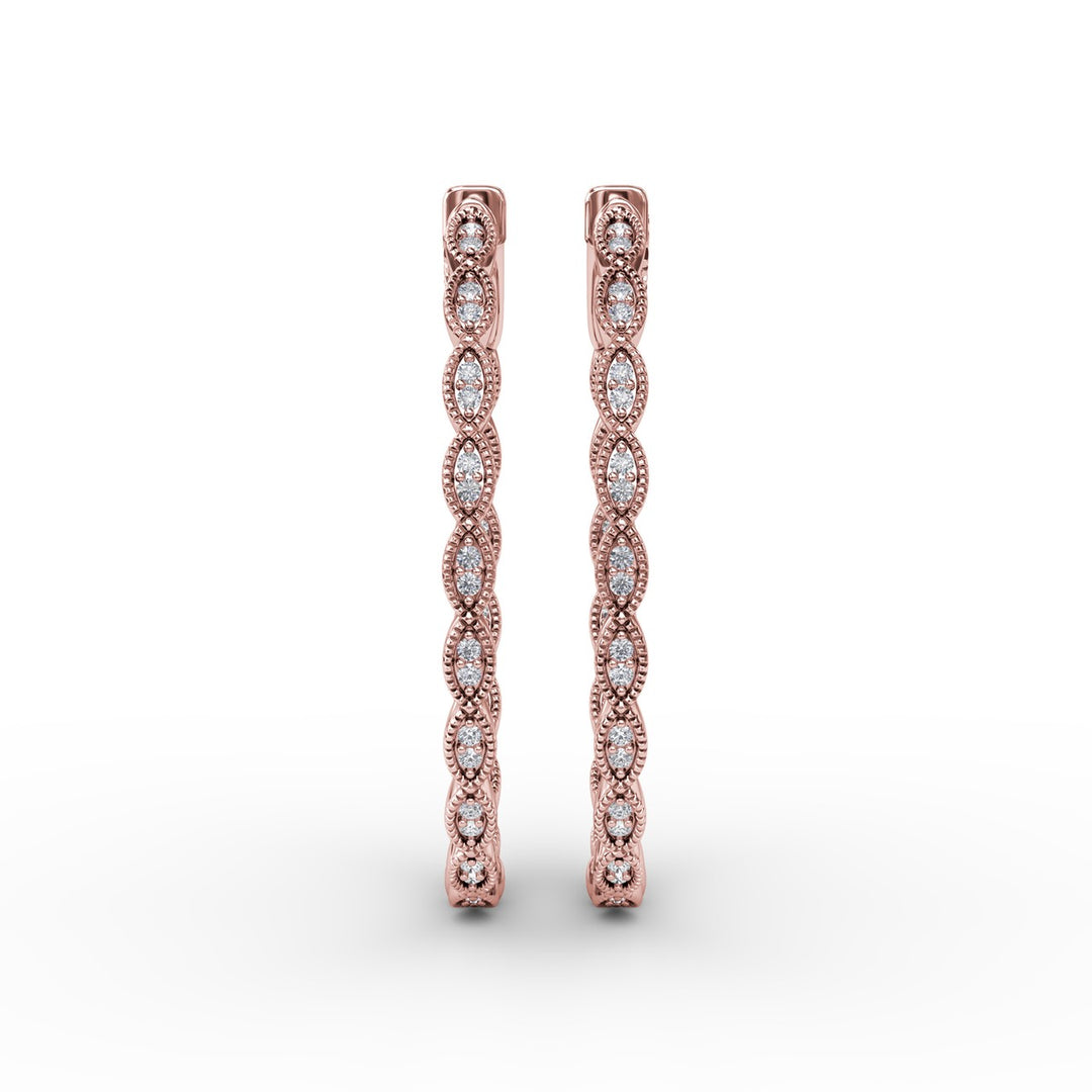 Flawless Filigree Diamond Hoops