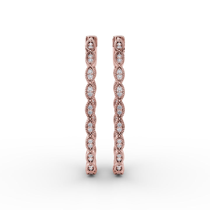 Flawless Filigree Diamond Hoops