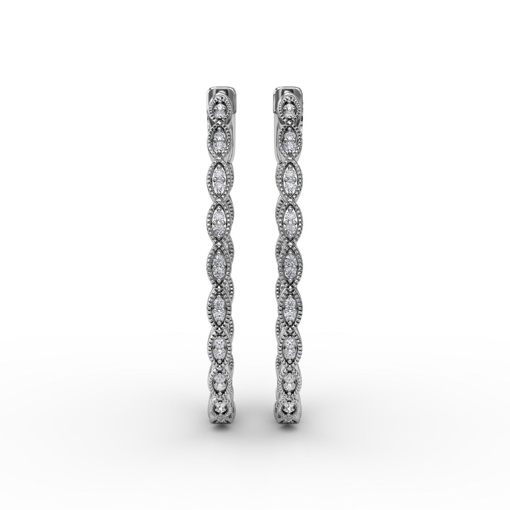 Flawless Filigree Diamond Hoops