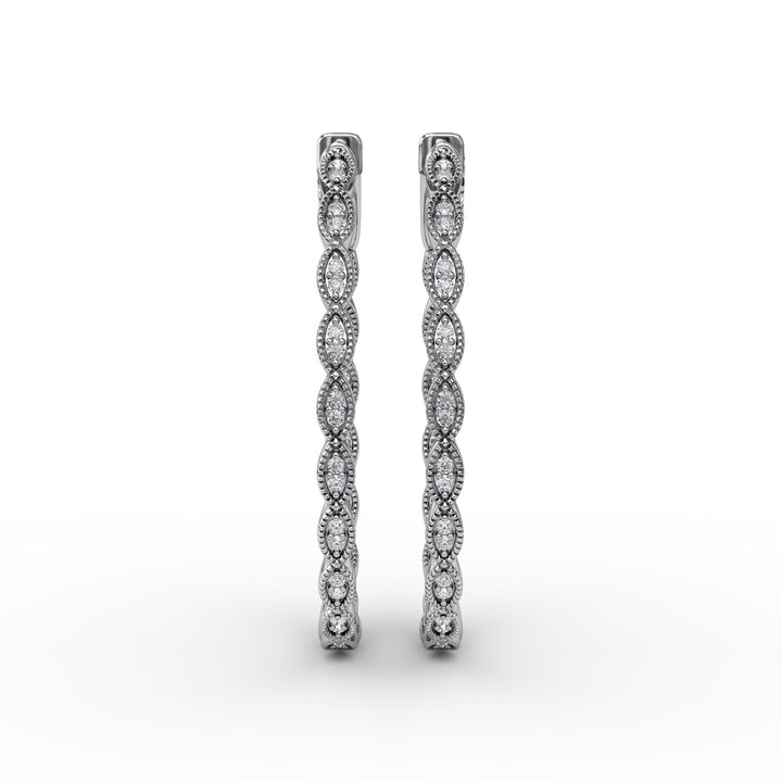Flawless Filigree Diamond Hoops