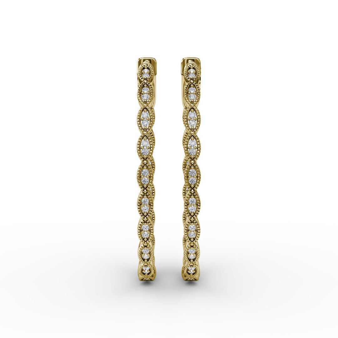 Flawless Filigree Diamond Hoops