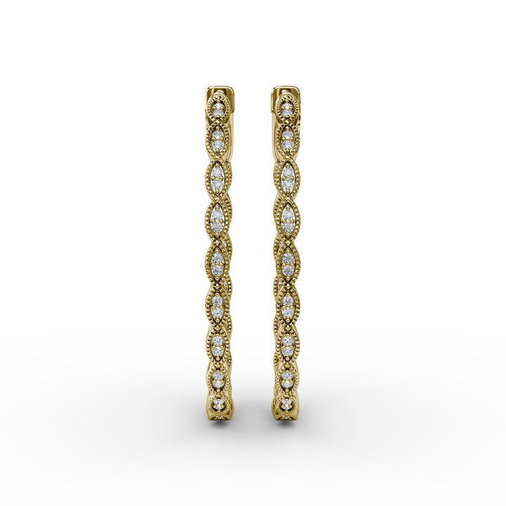 Flawless Filigree Diamond Hoops