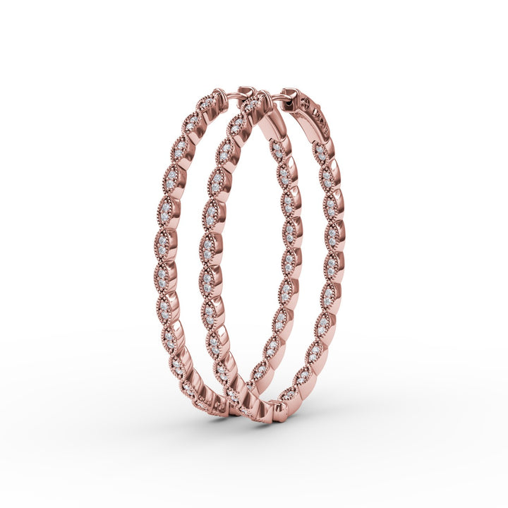Flawless Filigree Diamond Hoops