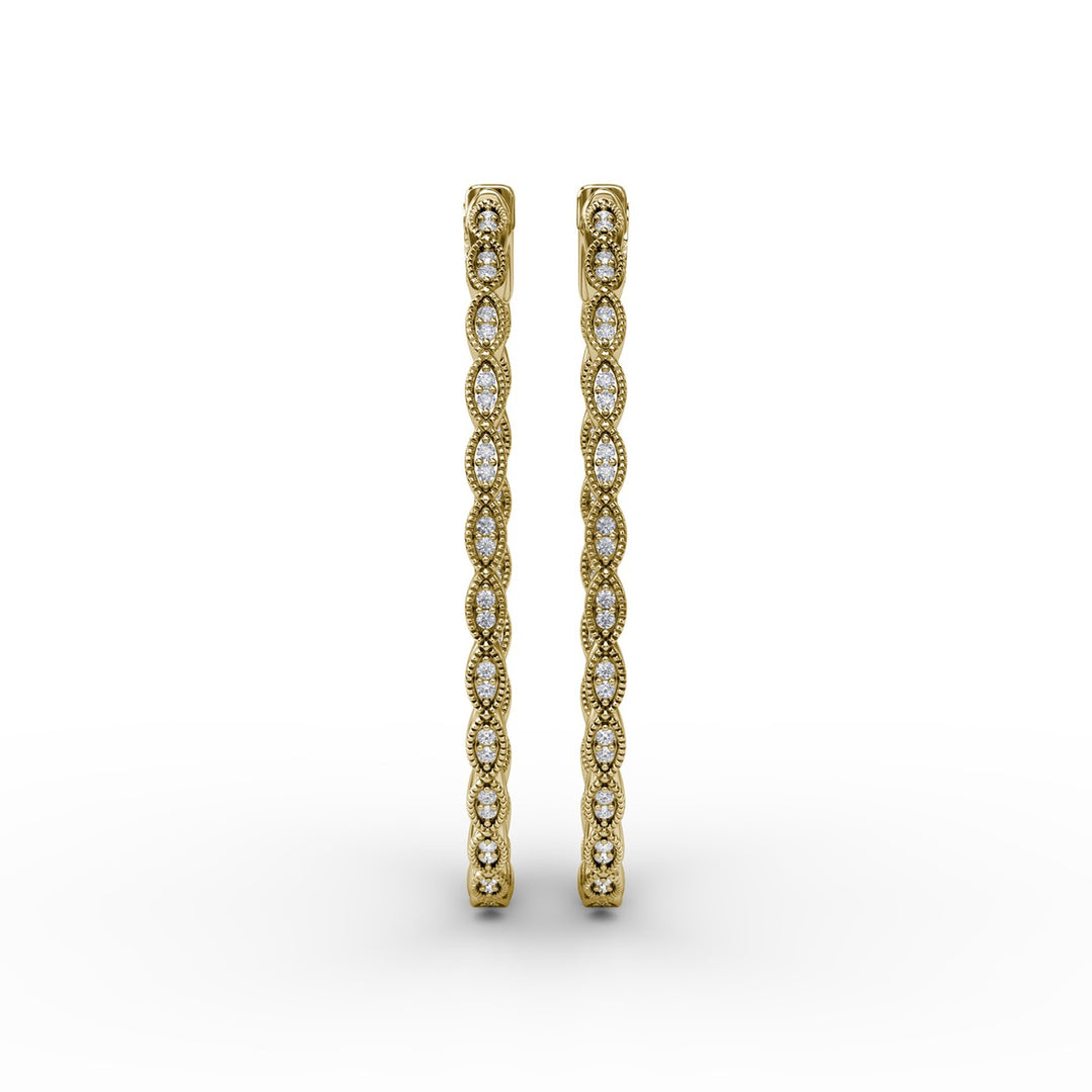 Flawless Filigree Diamond Hoops