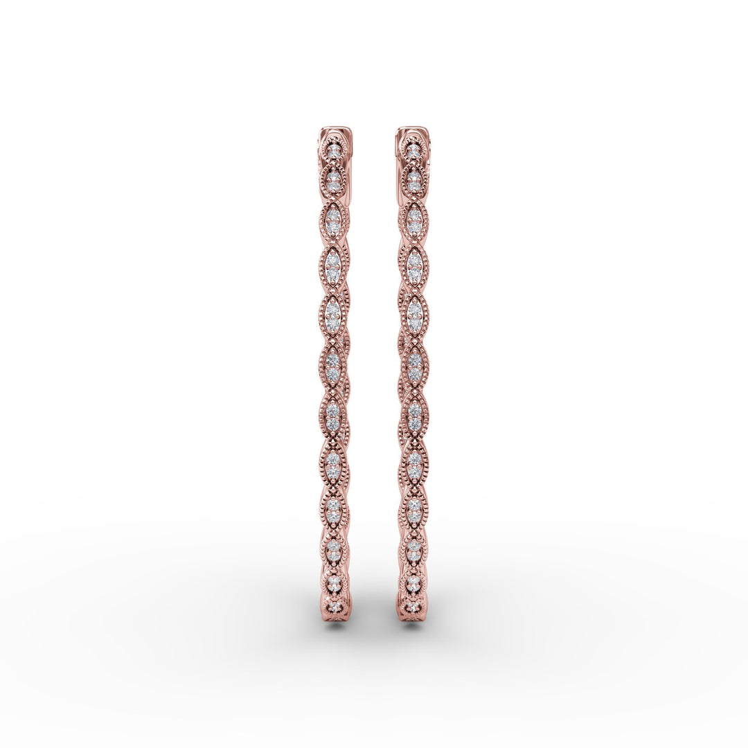 Flawless Filigree Diamond Hoops