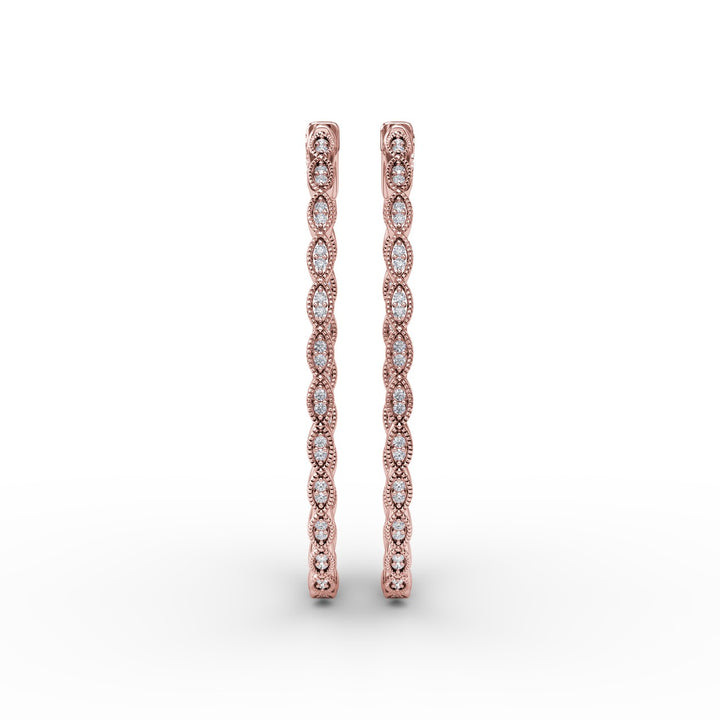 Flawless Filigree Diamond Hoops