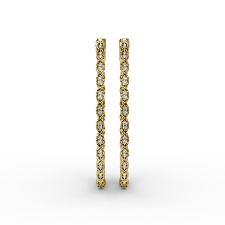 Flawless Filigree Diamond Hoops