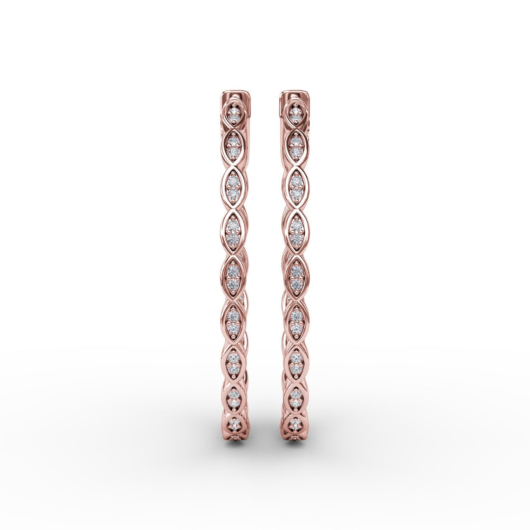 Modern Marquise Hoop Earrings