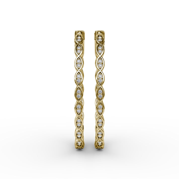 Modern Marquise Hoop Earrings