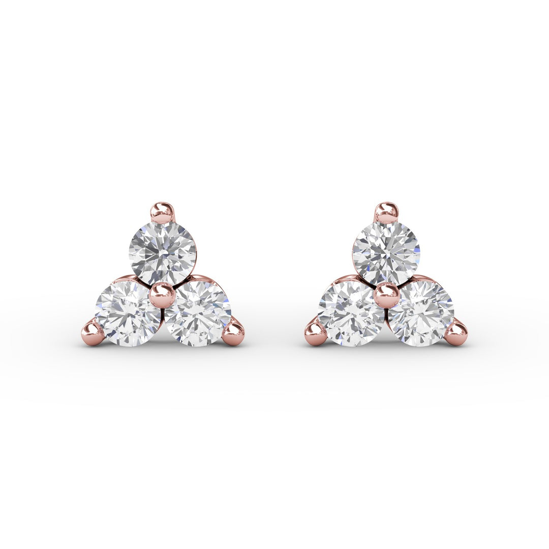 Empire Diamond Stud Cluster Earrings