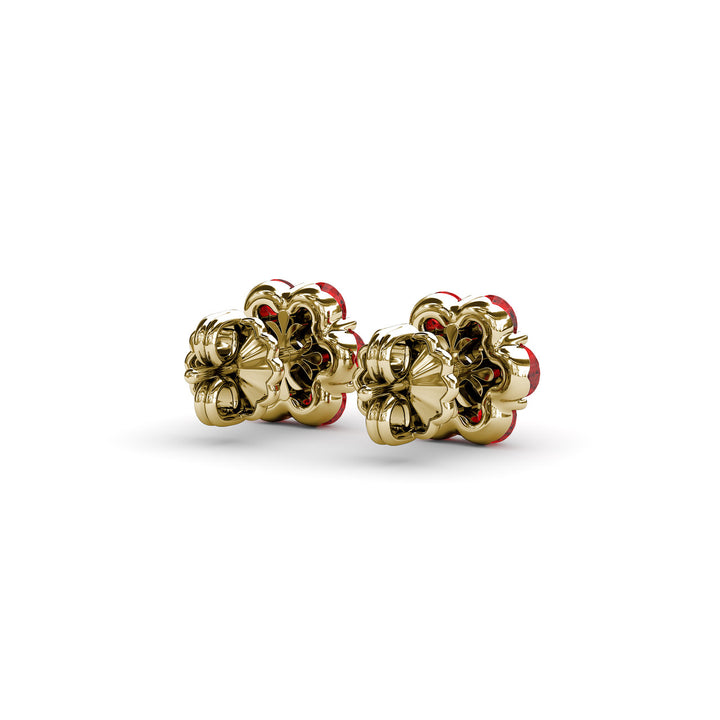 Magnolia Ruby And Diamond Stud Earrings