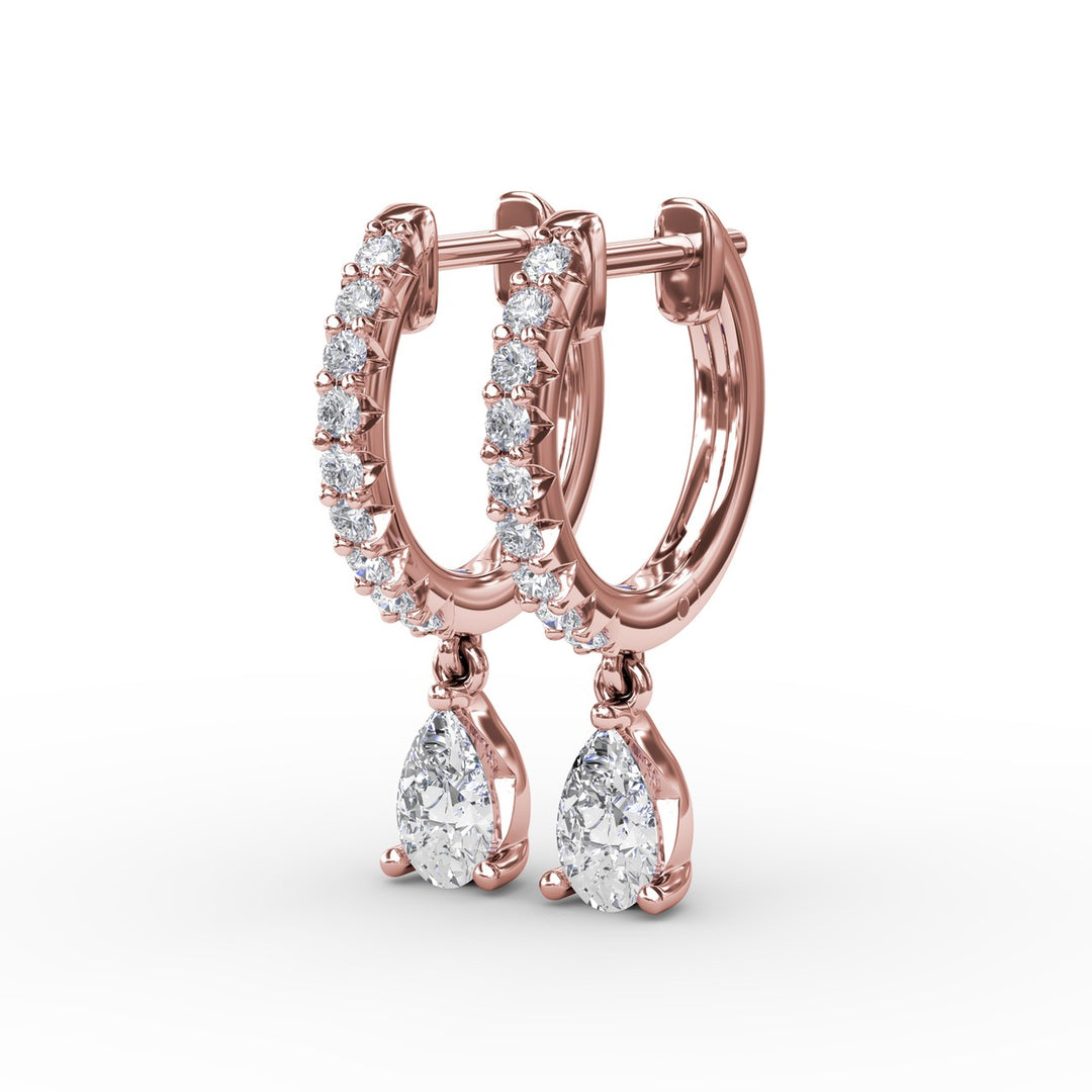Teardrop Diamond Drop Earrings