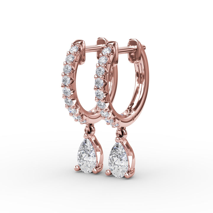 Teardrop Diamond Drop Earrings