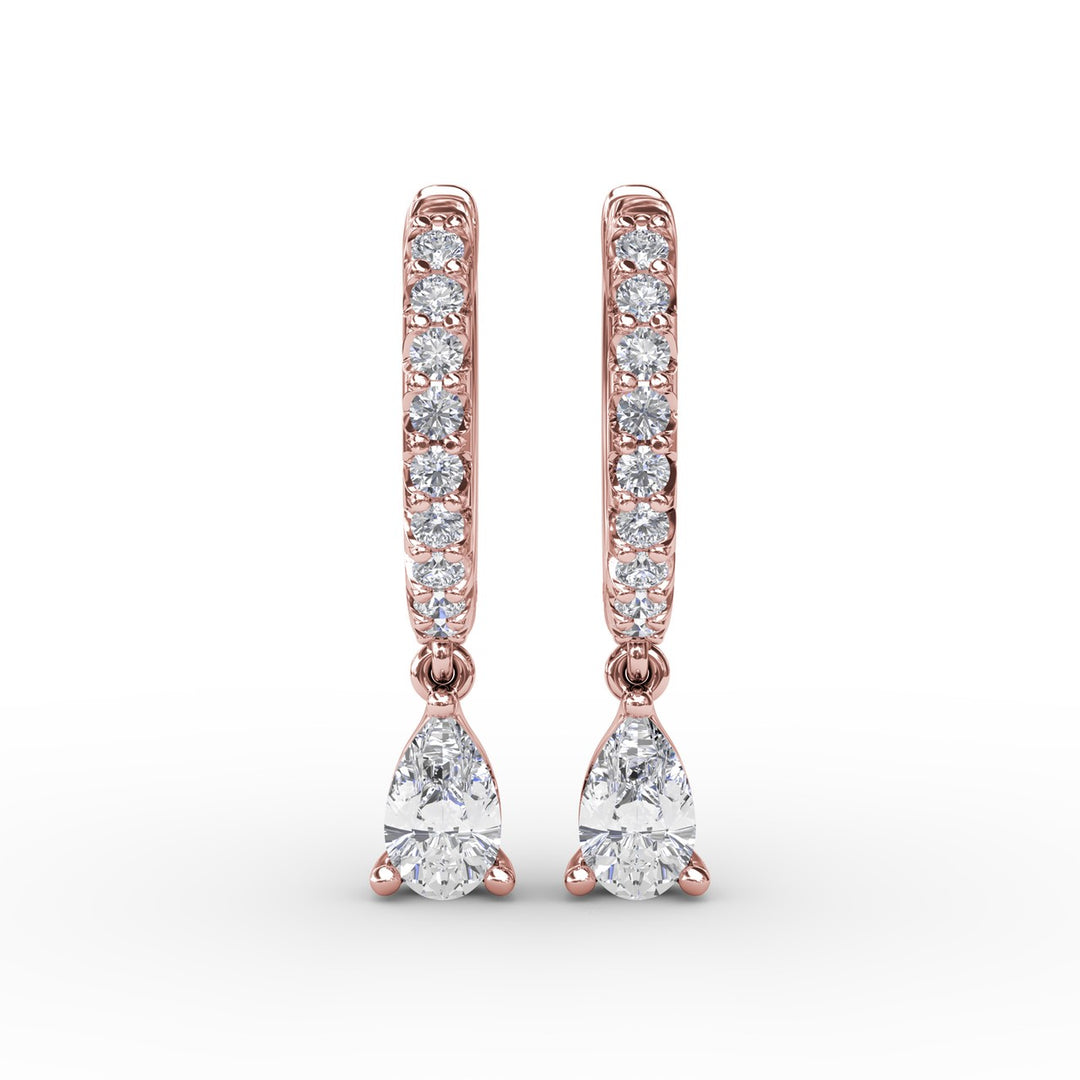 Teardrop Diamond Drop Earrings