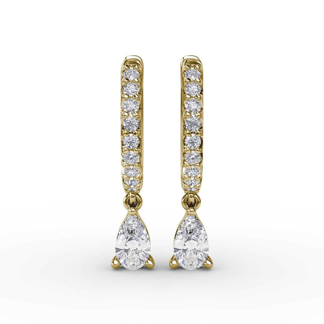 Teardrop Diamond Drop Earrings
