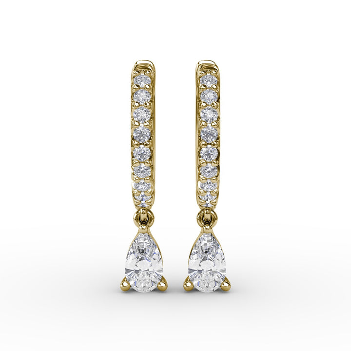 Teardrop Diamond Drop Earrings