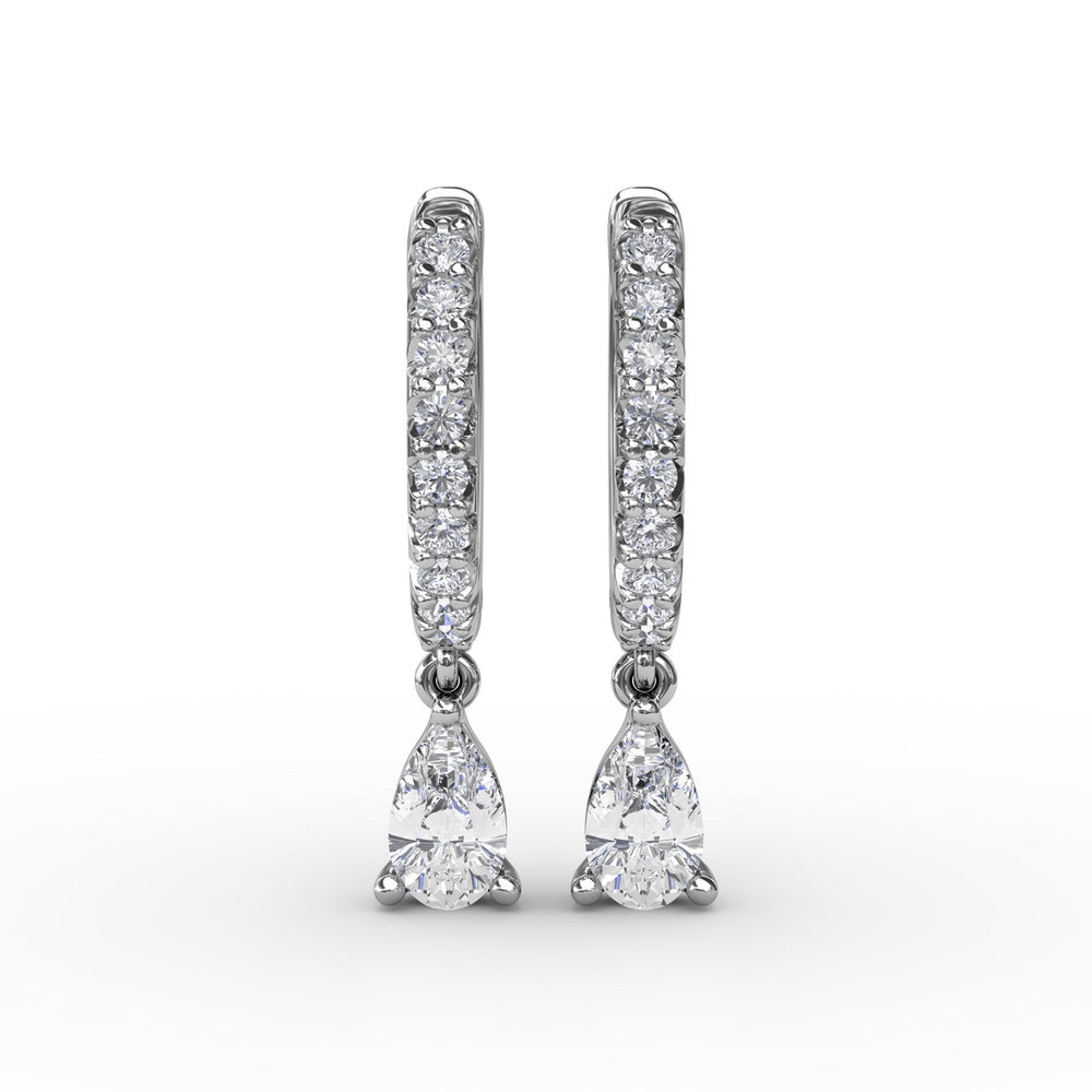 Teardrop Diamond Drop Earrings