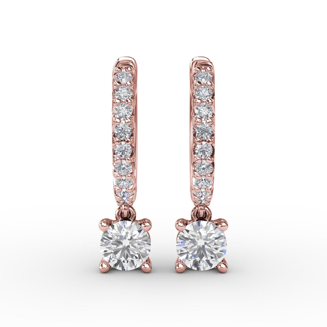 Single Diamond Drop Earrings