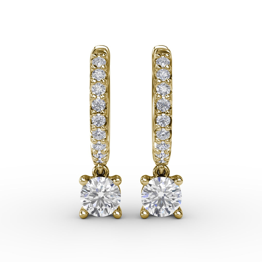 Single Diamond Drop Earrings