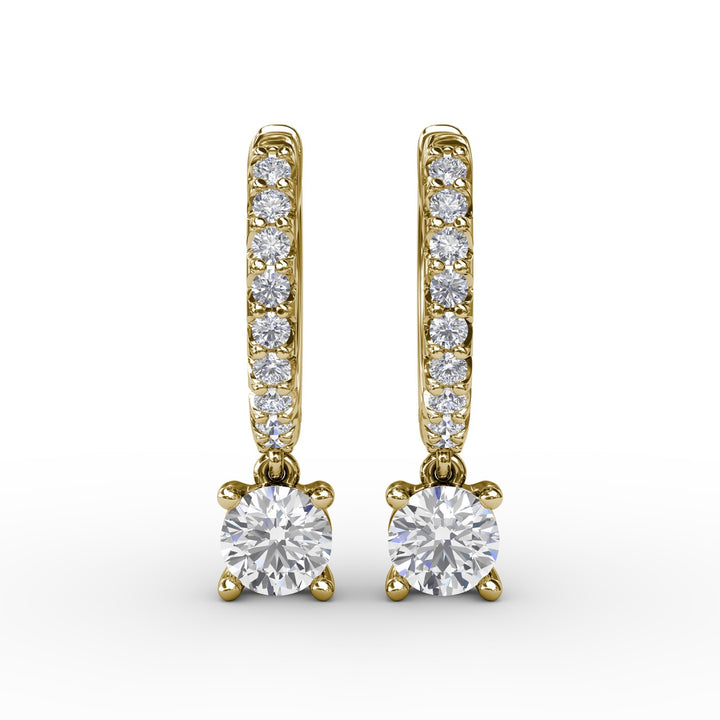 Single Diamond Drop Earrings