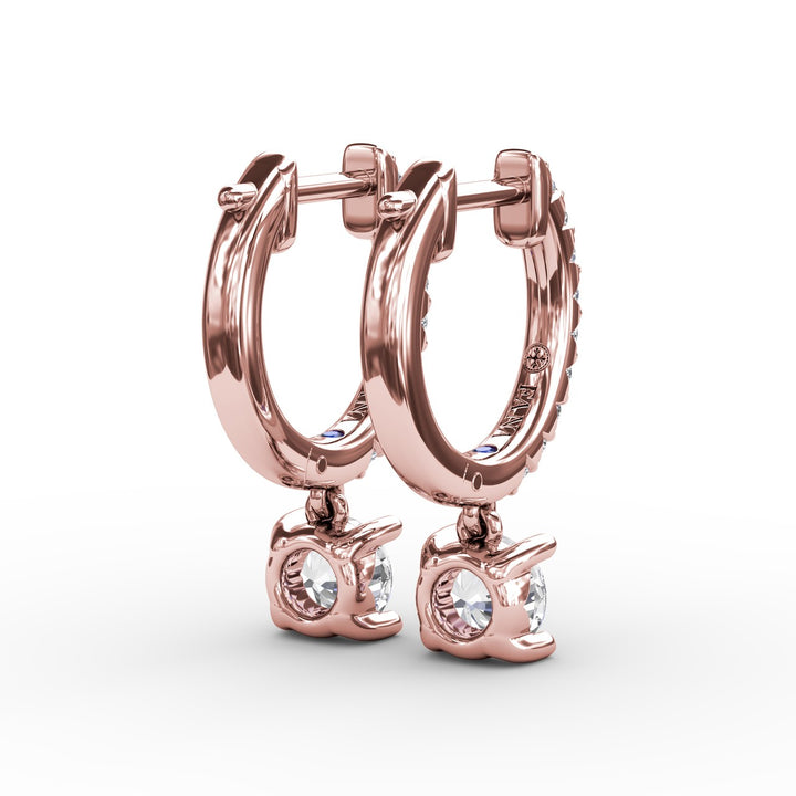 Single Diamond Drop Earrings