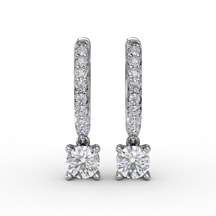 Single Diamond Drop Earrings