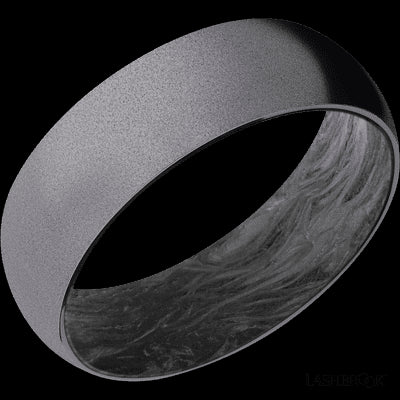 7 mm wide Domed Tantalum band featuring a Forged Carbon Fiber sleeve.