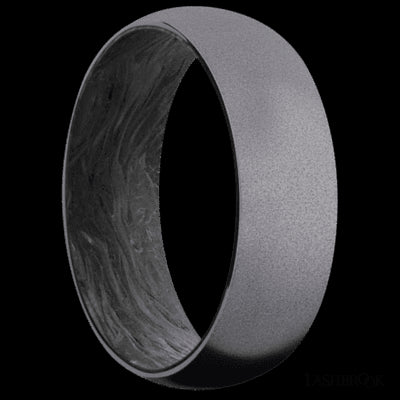 7 mm wide Domed Tantalum band featuring a Forged Carbon Fiber sleeve.