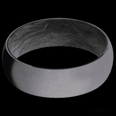 7 mm wide Domed Tantalum band featuring a Forged Carbon Fiber sleeve.