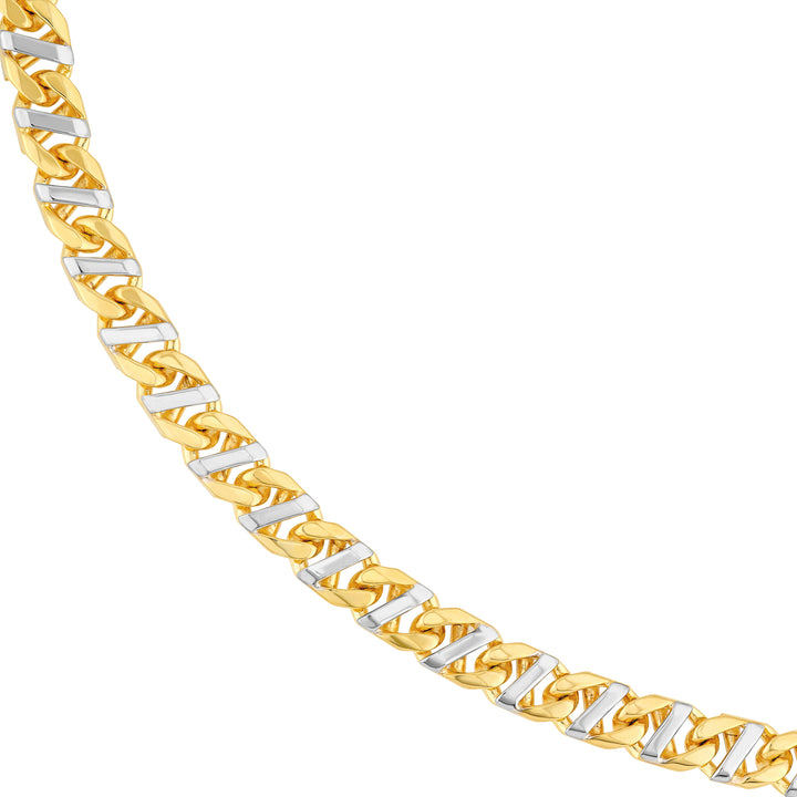 7mm Two-Tone Mens Mariner Chain