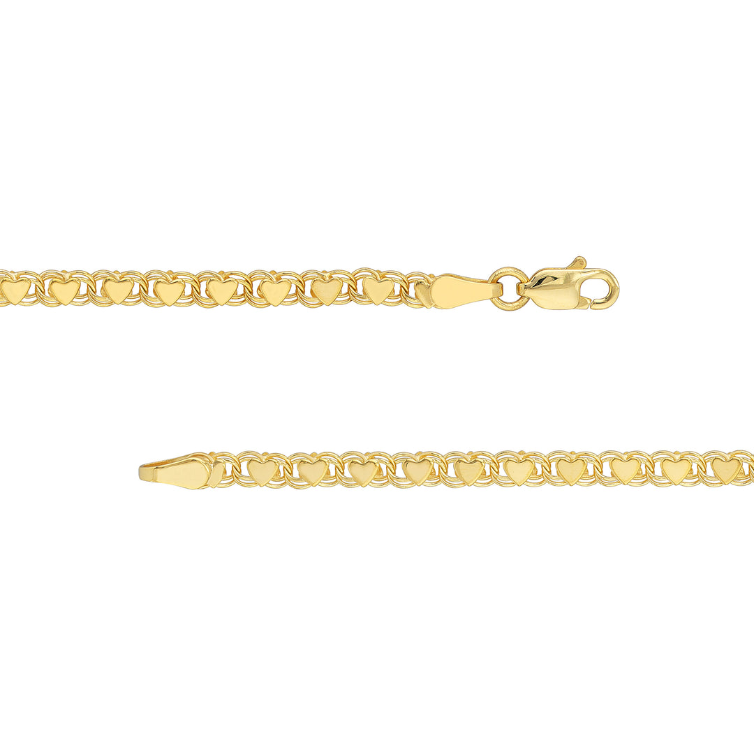 Kids ID Bracelet on Heart Mirror Rope Chain
