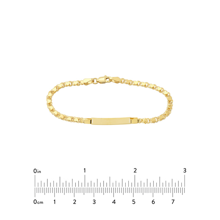 Kids ID Bracelet on Heart Mirror Rope Chain