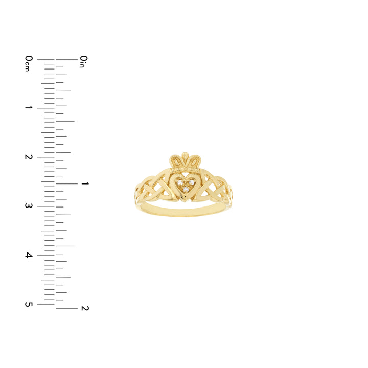 Braided Claddagh Ring with Diamond Accent
