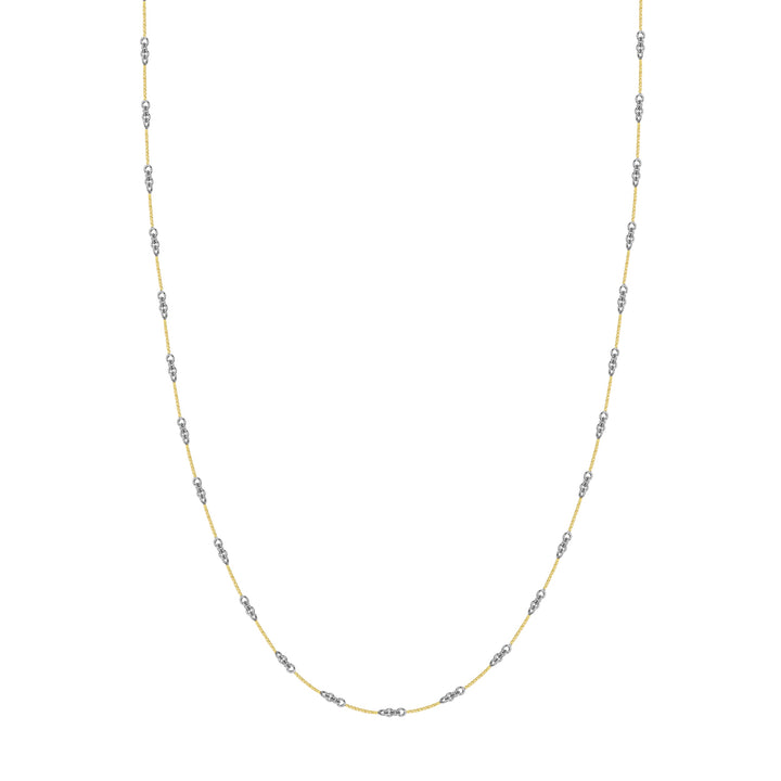 0.8mm Two-Tone Designer Twist Chain with Lobster Lock