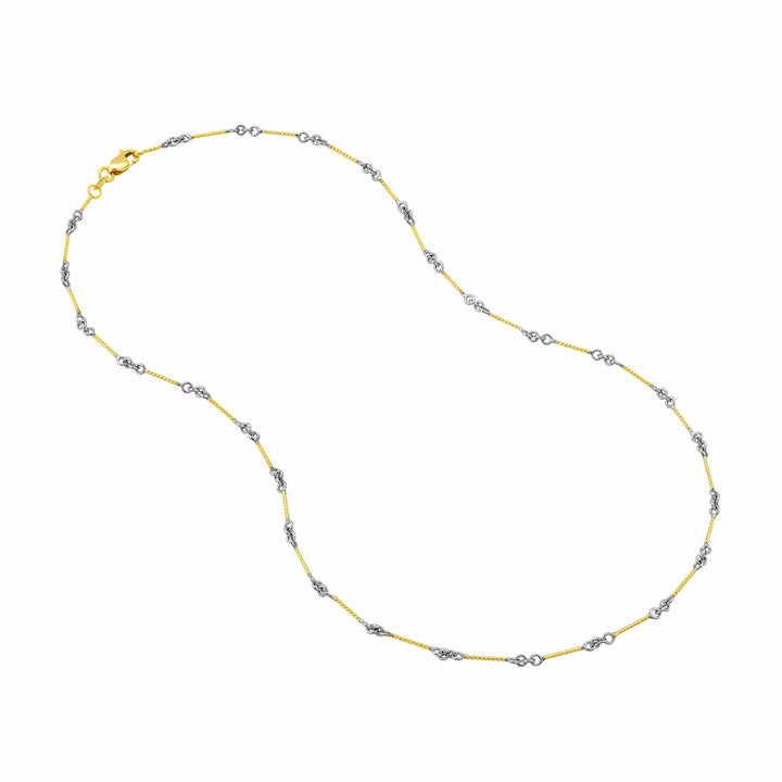 0.8mm Two-Tone Designer Twist Chain with Lobster Lock
