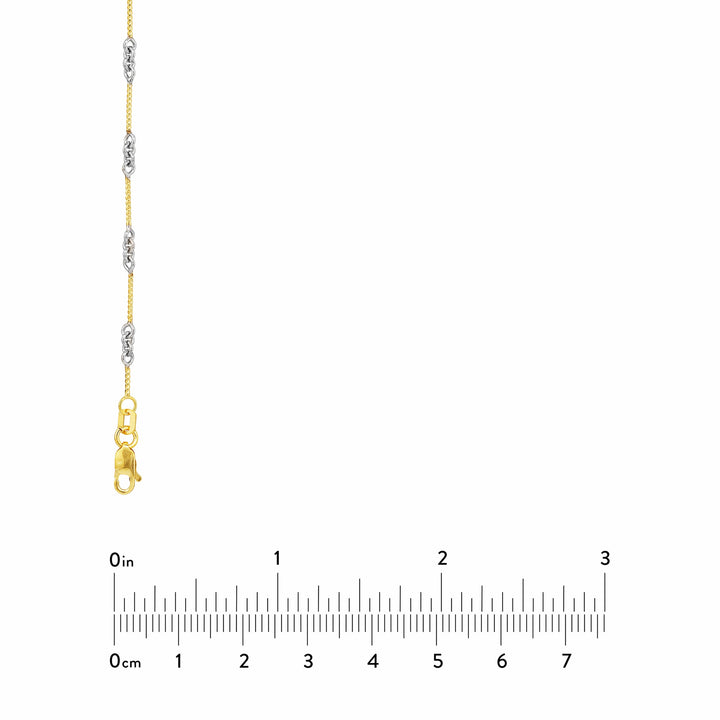 0.8mm Two-Tone Designer Twist Chain with Lobster Lock