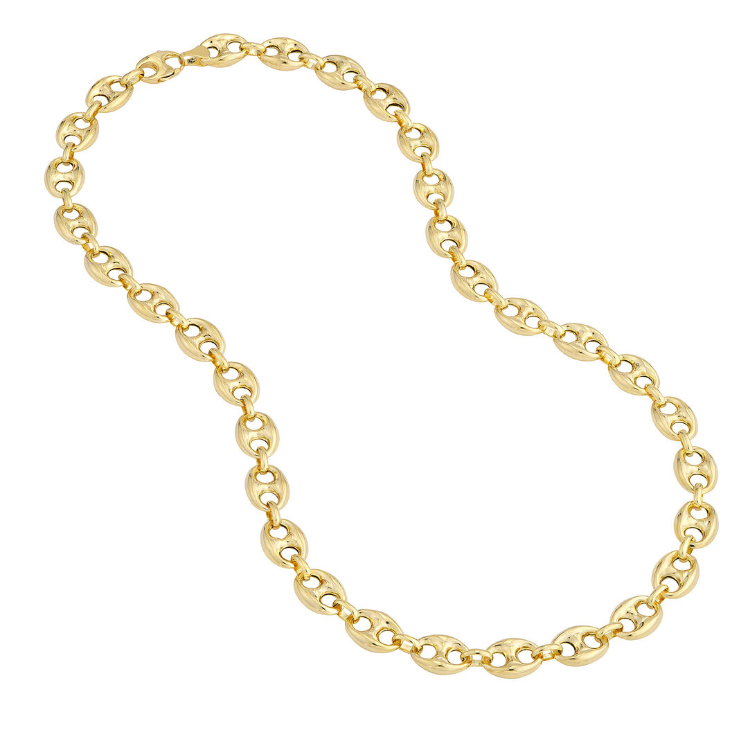 10mm Puff Mariner Chain with Fancy Oval Lobster Lock
