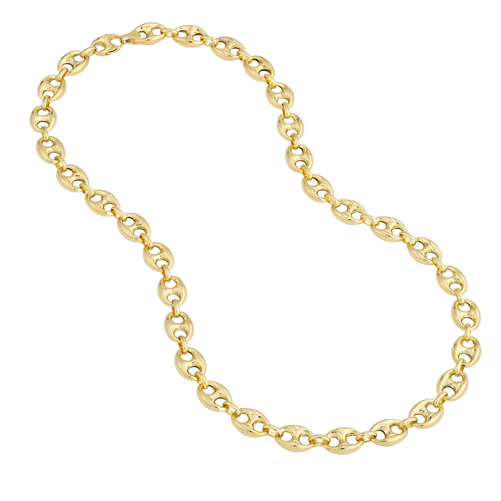 10mm Puff Mariner Chain with Fancy Oval Lobster Lock