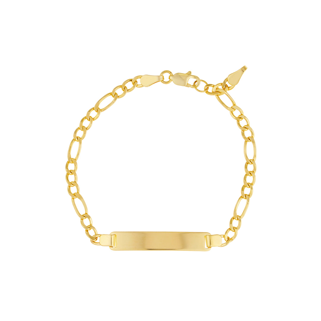 3.25mm Kids Initial ID Bracelet on Figaro Chain LL