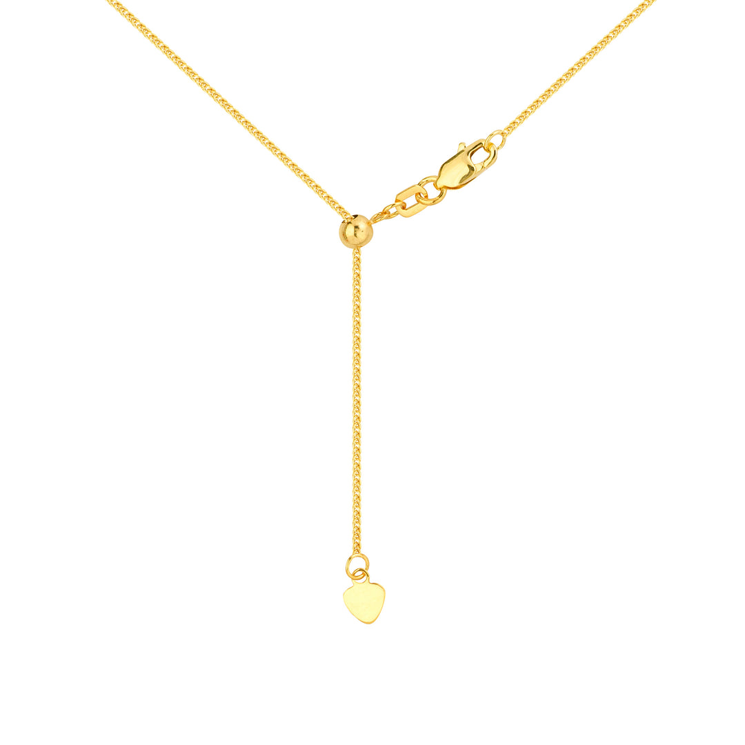 1.25mm Square Wheat Chain with Slider Bead