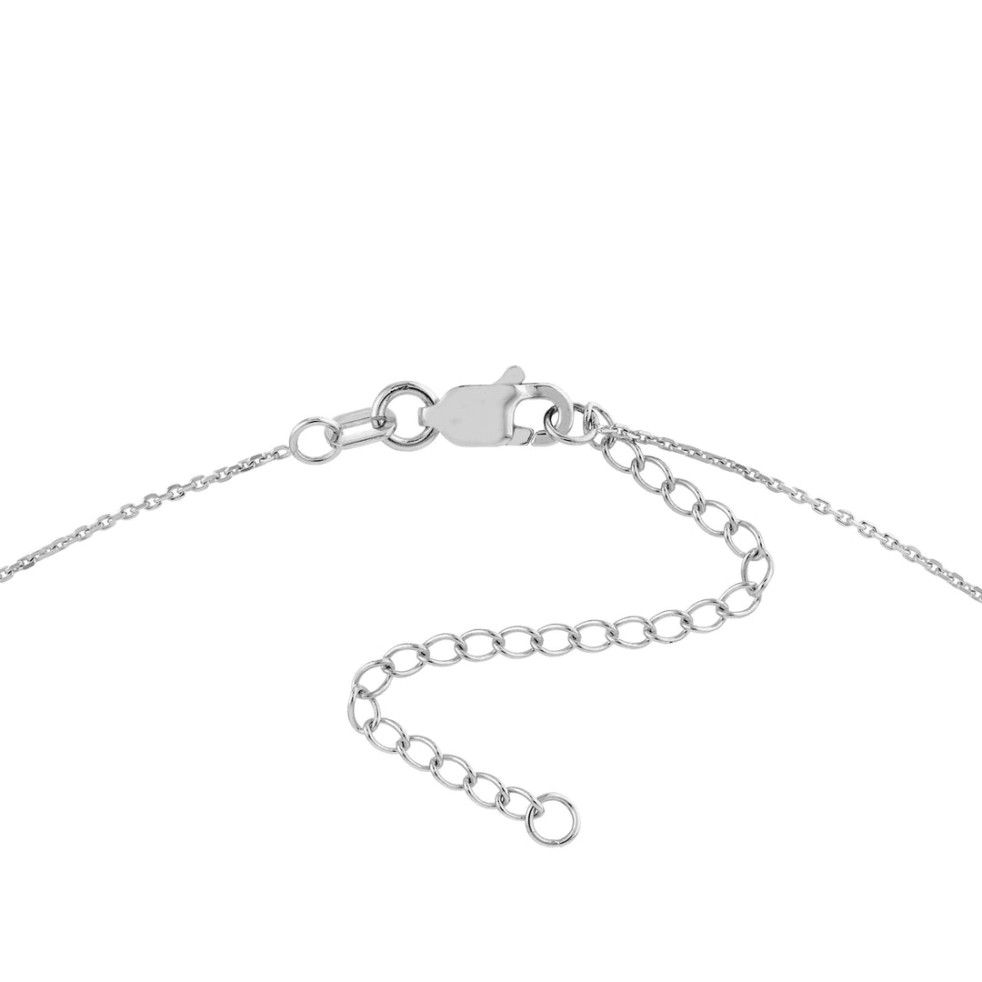 Sterling Silver Curved Diamond-Cut Bar Adjustable Necklace
